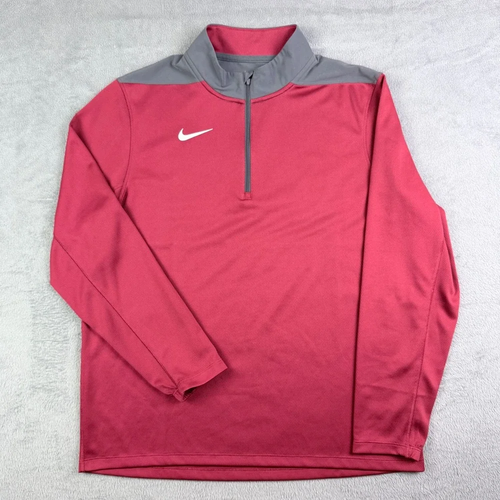 Nike Woven Dri-FIT 1/4 Zip Training Pullover Red Grey DH3410-613 Mens Large